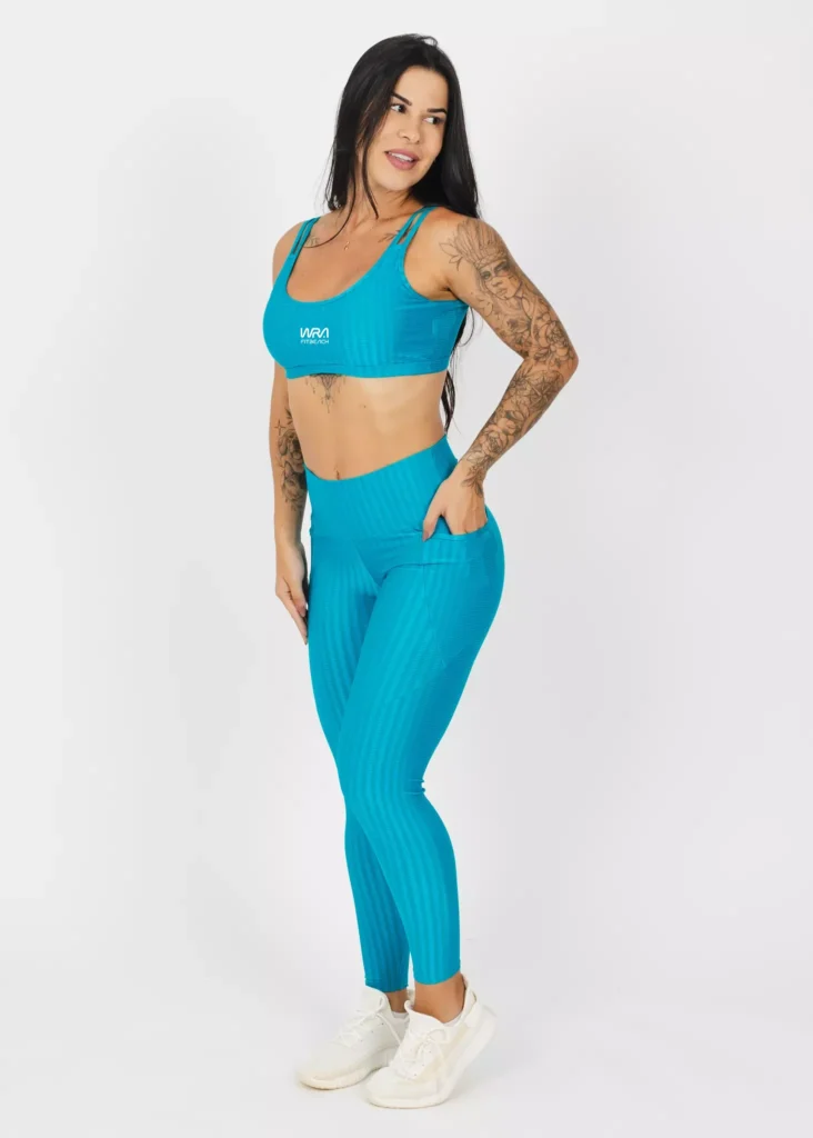 Conjunto Legging Wra FitBeach Cirrê Caribe - 1