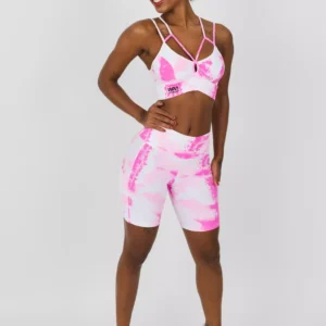 Conjunto short Wra Tie Dye Pink Flúor - WRA FITBEACH 1