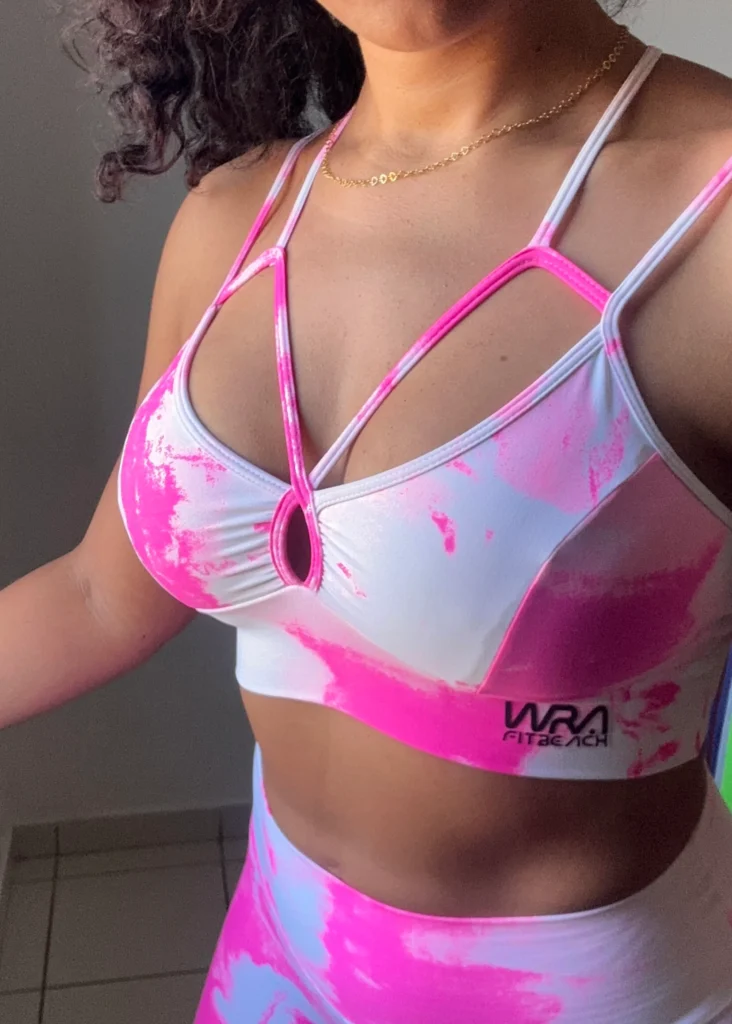 Conjunto short Wra Tie Dye Pink Flúor - WRA FITBEACH 2