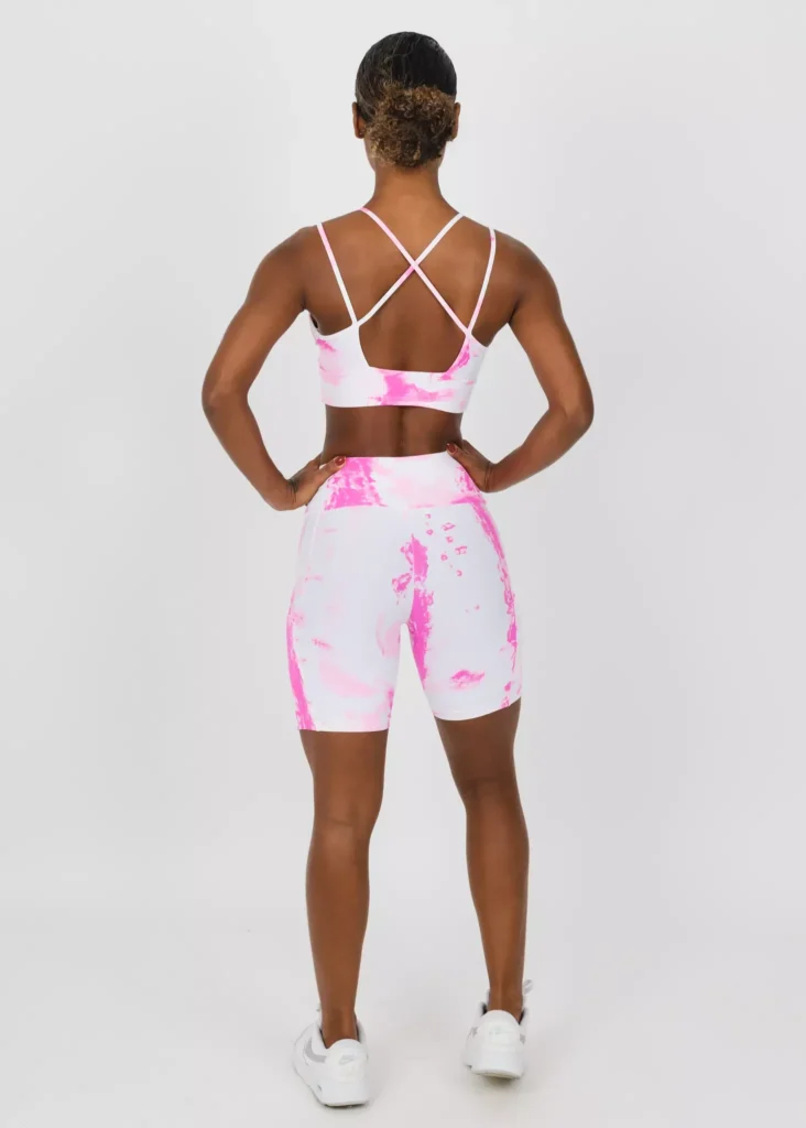Conjunto short Wra Tie Dye Pink Flúor - WRA FITBEACH 1