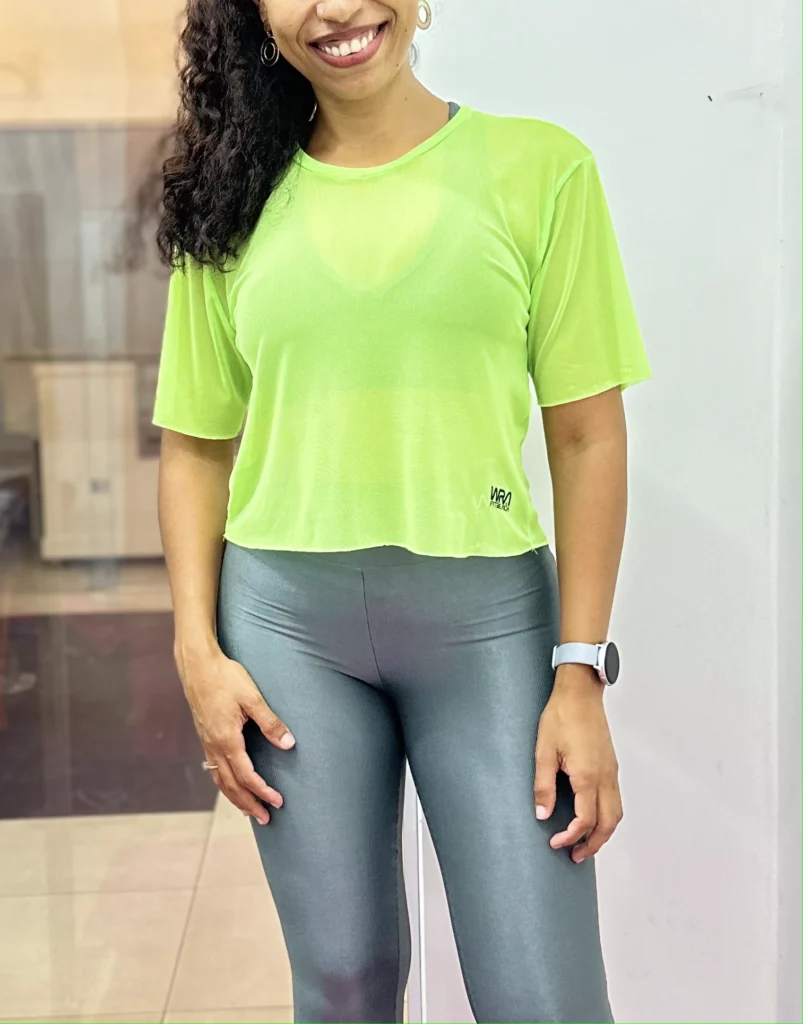 Cropped Tule Wra verde neon 2