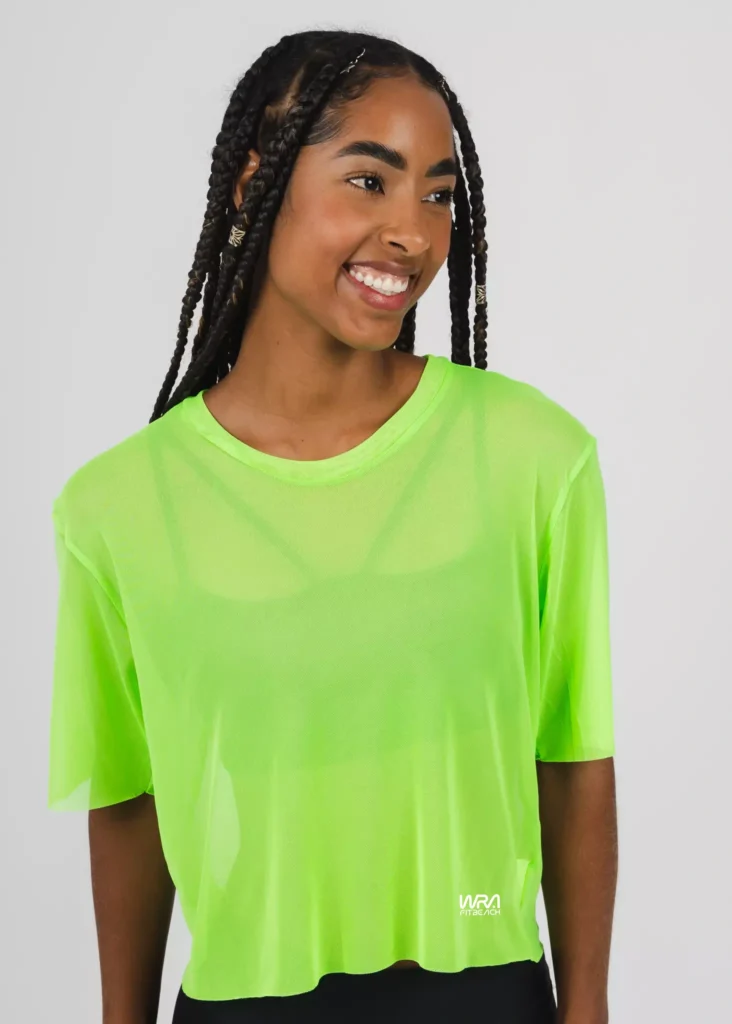 Cropped Tule Wra verde neon