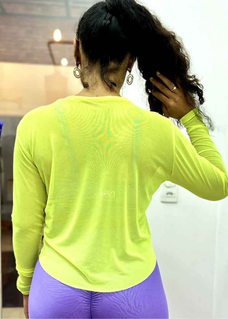 Blusa Manga Longa de Tule Wra Amarelo neon 2