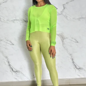 Manga Longa de Tule Wra Verde neon 1