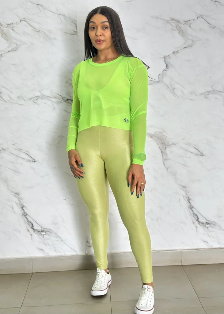 Manga Longa de Tule Wra Verde neon 1