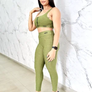 Conjunto Verde Militar Jacquard Texturizado