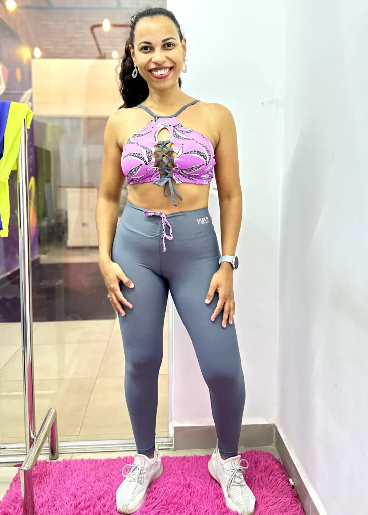 Conjunto de Legging Wra Cinza + Top Estampado - Wra FitBeach (2)