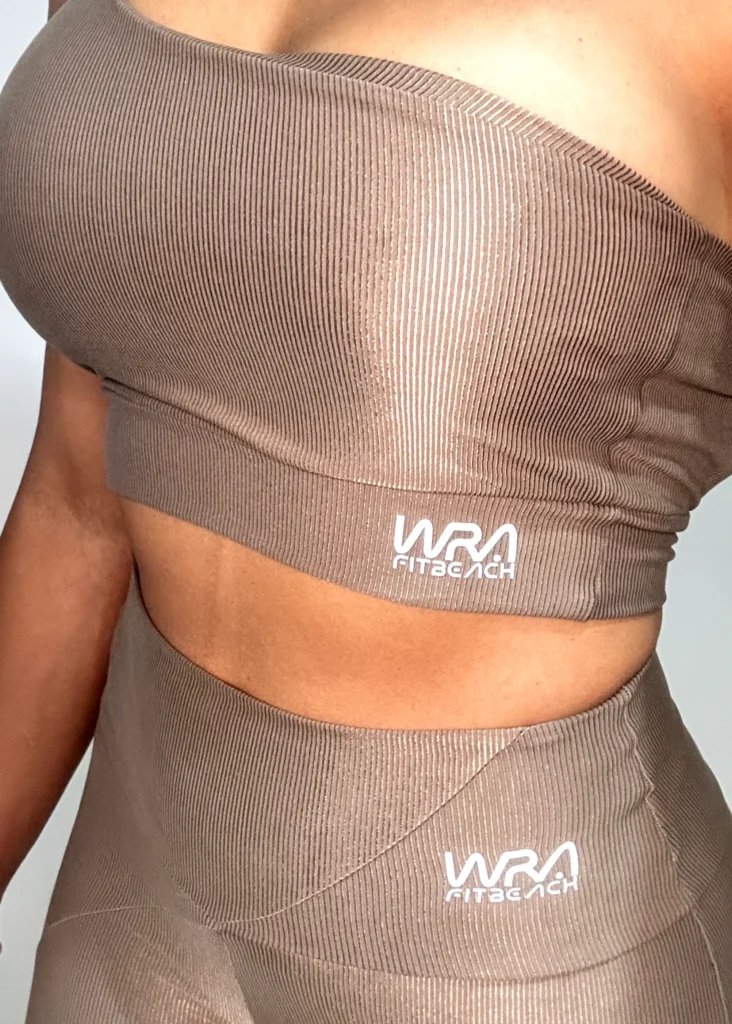Conjunto de Short Mocha Mousse Wra Micro Canelado - wra fitbeach 5