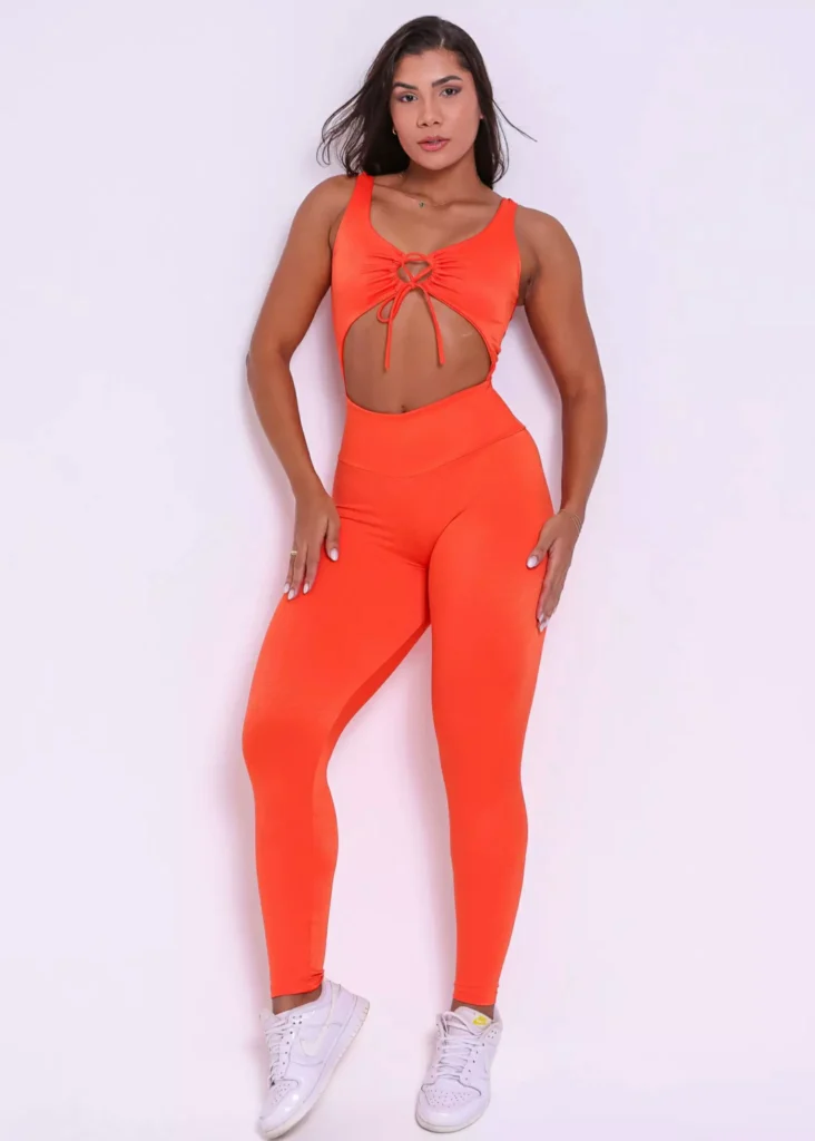 Macacão Glow Regata WRA FITBEACH Laranja