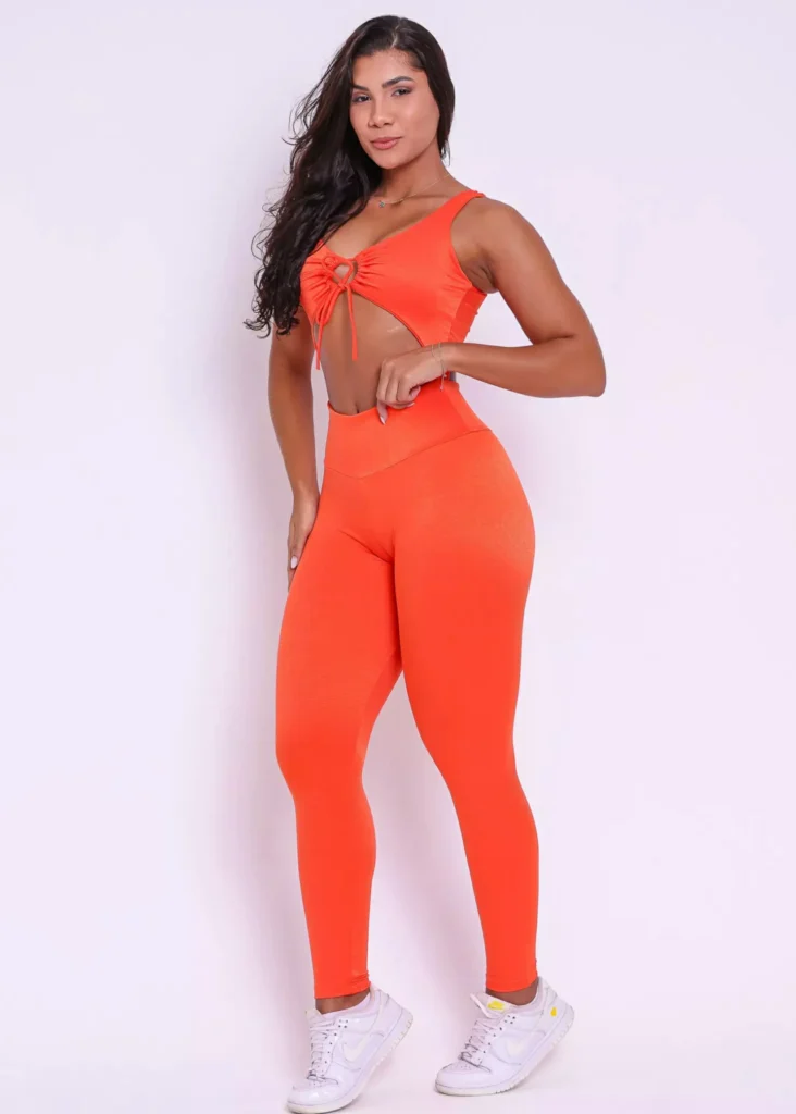 Macacão Glow Regata WRA FITBEACH Laranja 2