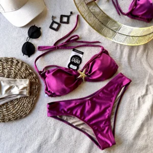 Biquini estrela Frontal Fucsia - wra fitbeach