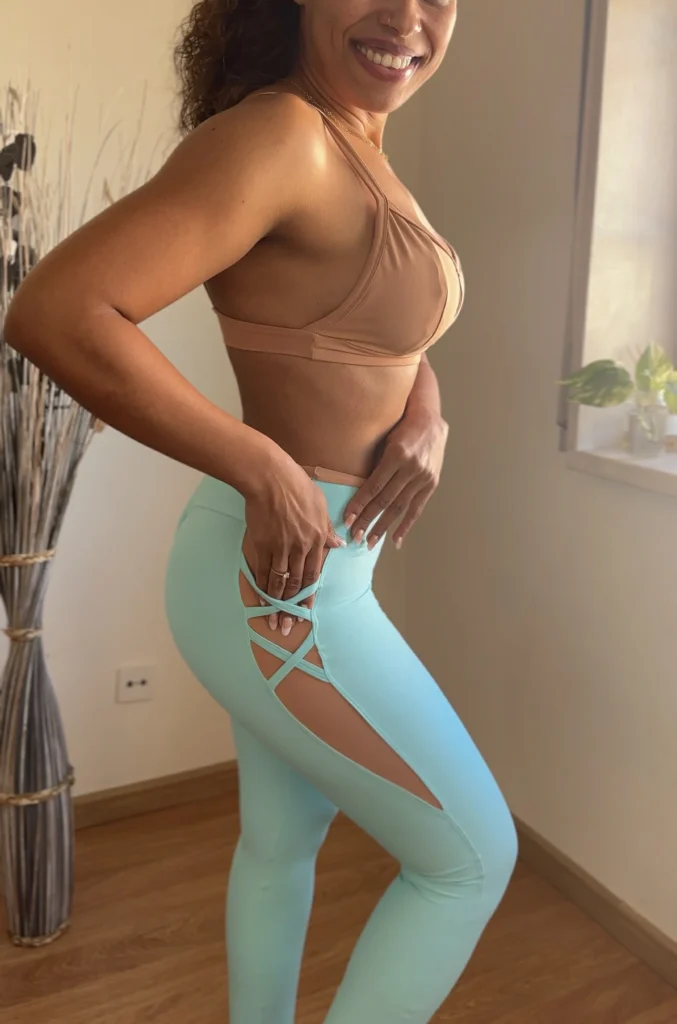 Conjunto Legging push up Verde água+Nude - WRA fitbeach