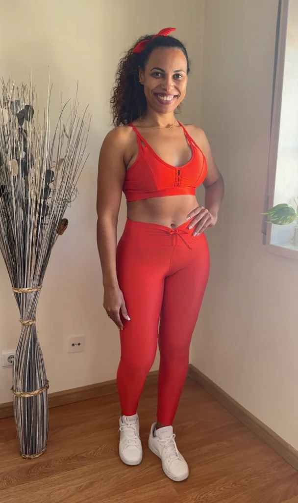 Conjunto de Legging push up vermelha canelada - WRA Fitbeach