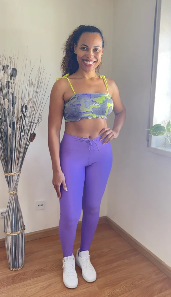 Conjunto de Legging push up Lilás+Top estampado - WRA fitbeach