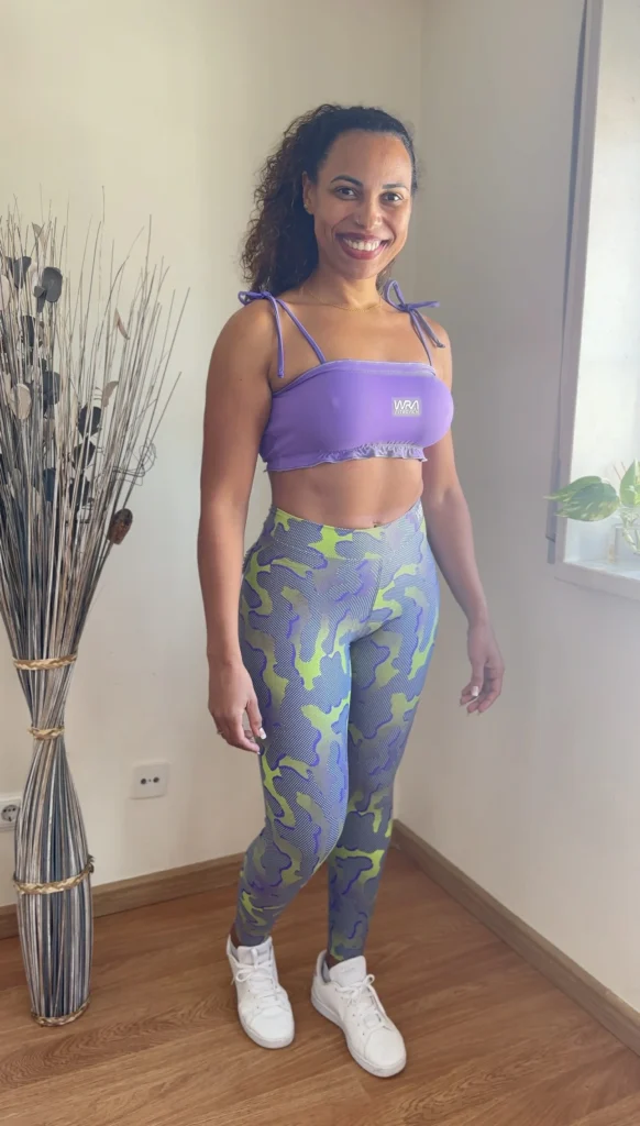 Conjunto de Legging push up gringo +Top lilás - WRA fitbeach