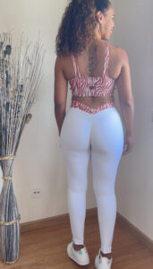 Legging Branca detalhe tigre e push up gringo - wra fitbeach