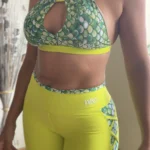 Conjunto de Legging push up +Top verde escama - wra fitbeach