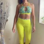 Conjunto de Legging push up +Top verde escama - wra fitbeach