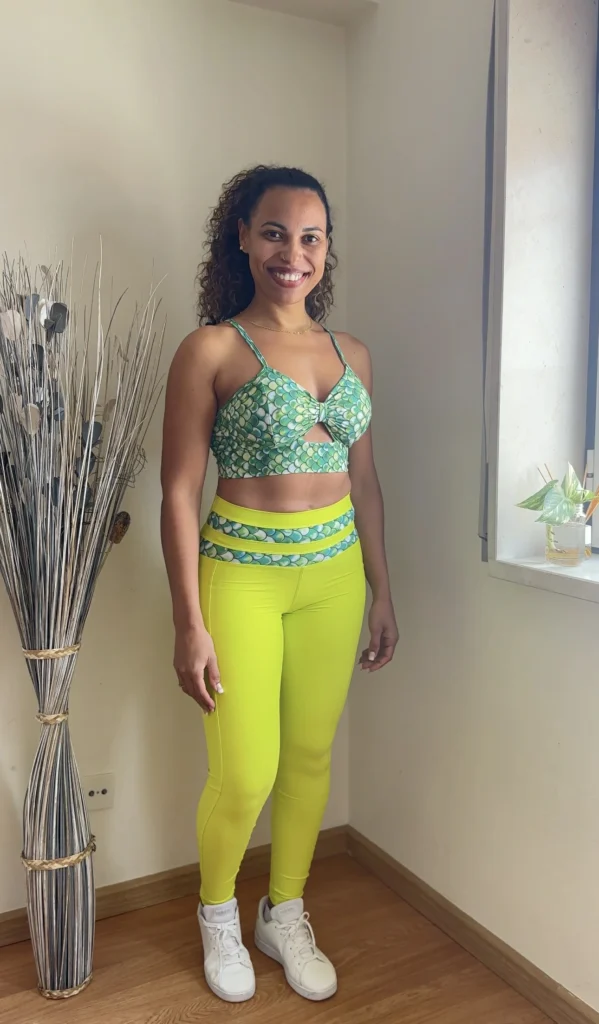 Conjunto de Legging push up +Top de laço escama - wra fitbeach