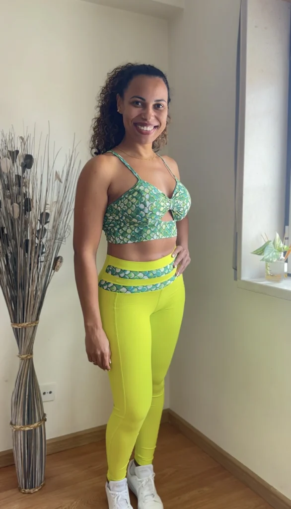 Conjunto de Legging push up +Top de laço escama - wra fitbeach