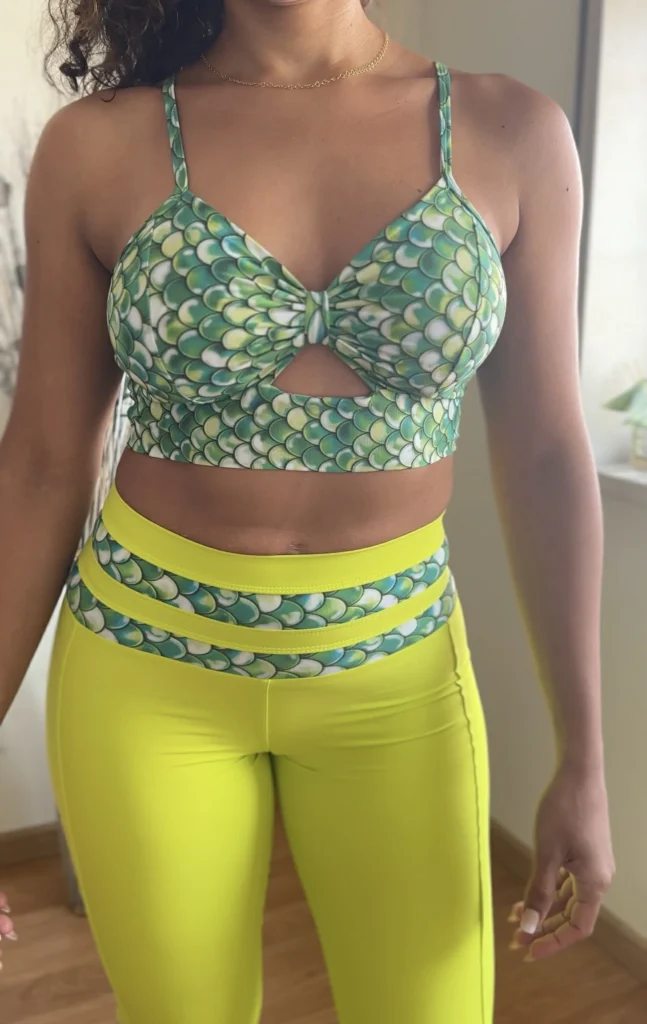 Conjunto de Legging push up +Top de laço escama - wra fitbeach