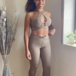 Conjunto de Legging push up +Top castanho - wra fitbeach