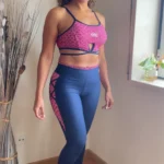 Conjunto de Legging push up recorte lateral +Top vinho - wra fitbeach