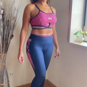 Conjunto de Legging push up recorte lateral +Top vinho - wra fitbeach