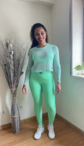 Blusa Manga Longa de Tule Wra verde menta - wra fitbeach