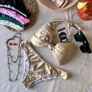Biquini laço Frontal Nude Semi Asa Delta